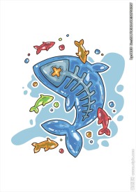 鱼骨头矢量图素材