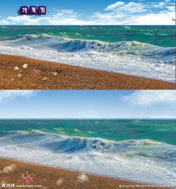 梦幻蓝天白云大海高清视频