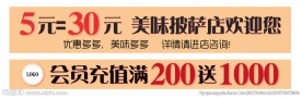美味披萨店促销横幅设计