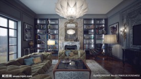 欧式客厅装修打灯设计