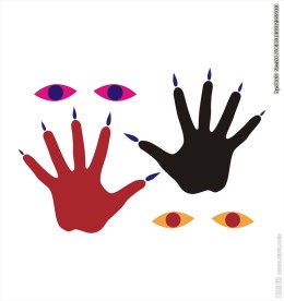 眼睛手掌印矢量图下载