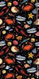 海鲜鱼虾蟹底纹矢量图下载