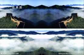 特效云雾缭绕长城视频