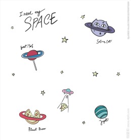 外太空飞碟喵星人矢量图下载