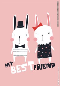 手绘卡通兔子矢量图下载