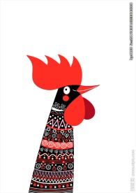 手绘卡通公鸡矢量图下载