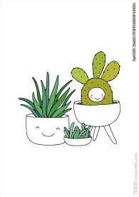 盆栽花盆仙人掌矢量图下载