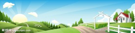 春天的景色矢量素材
