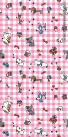 红白格子底纹卡通狗矢量图下载