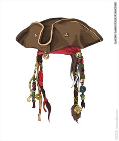 帽子羽毛流苏吊坠矢量图下载