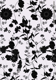 黑白花朵花卉矢量图下载