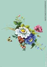 植物花朵花卉蝴蝶矢量图下载