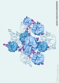 工笔画植物花卉矢量图下载