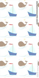 小船鲸鱼底纹矢量图下载