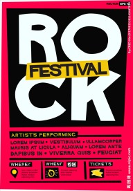 摇滚音乐海报矢量图下载