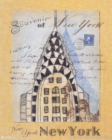 欧美复古 无框画 纽约景观