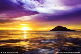 印尼美娜多海边夕阳