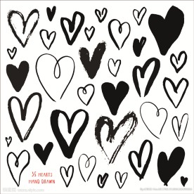 手绘心形底纹矢量图下载