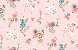 植物花朵花卉四方连续矢量图下载