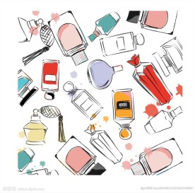 化妆用品香水瓶矢量图下载