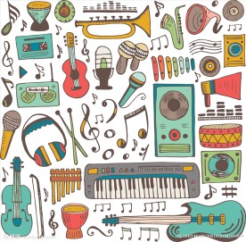 涂鸦乐器合集矢量图下载
