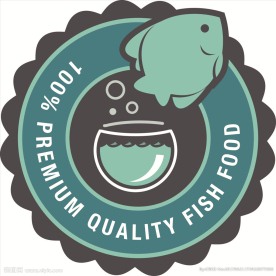 金鱼鱼缸印章矢量图下载