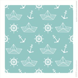 折纸船船锚四方连续底纹