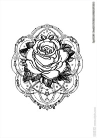 玫瑰花纹身矢量图下载