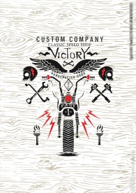 哈雷摩托骷髅头翅膀矢量图下载