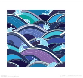 莲花海浪水波纹底纹