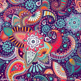 传统民族风四方连续花纹底纹