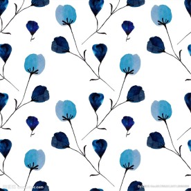 手绘植物花朵花卉四方连续底纹