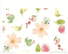 手绘植物花卉四方连续底纹