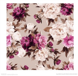 写实植物花卉四方连续底纹