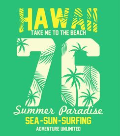 阳光沙滩字母数字椰树图案