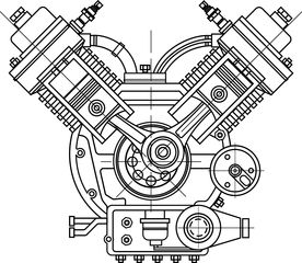 机器内部零件矢量图下载