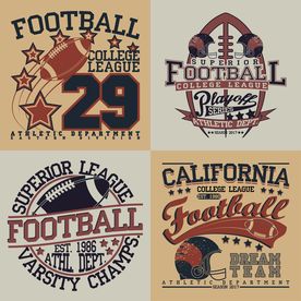 橄榄球运动元素矢量图下载