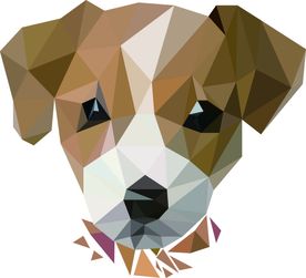 卡通狗头拼图矢量图下载