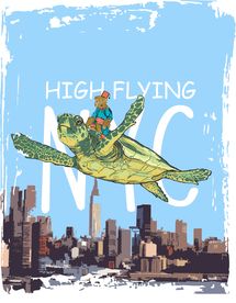 城市速写海龟矢量图下载