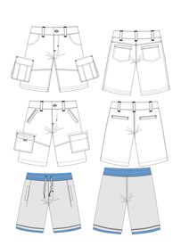 儿童服装短裤矢量图