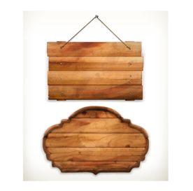 两款木质招牌矢量素材