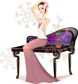 古典气质美女插画