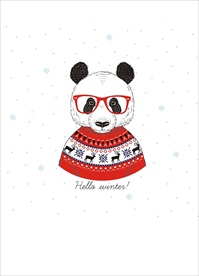 民族风卡通大熊猫矢量图下载