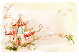 韩国手绘风景分层