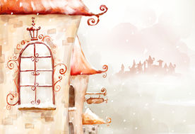 韩国手绘风景分层