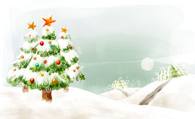 韩国手绘风景分层