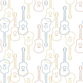 手绘乐器四方连续底纹