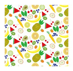 手绘蔬菜水果四方连续底纹