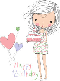 手绘卡通人物插画矢量图下载