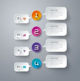 彩色立体创意对话框图表矢量素材